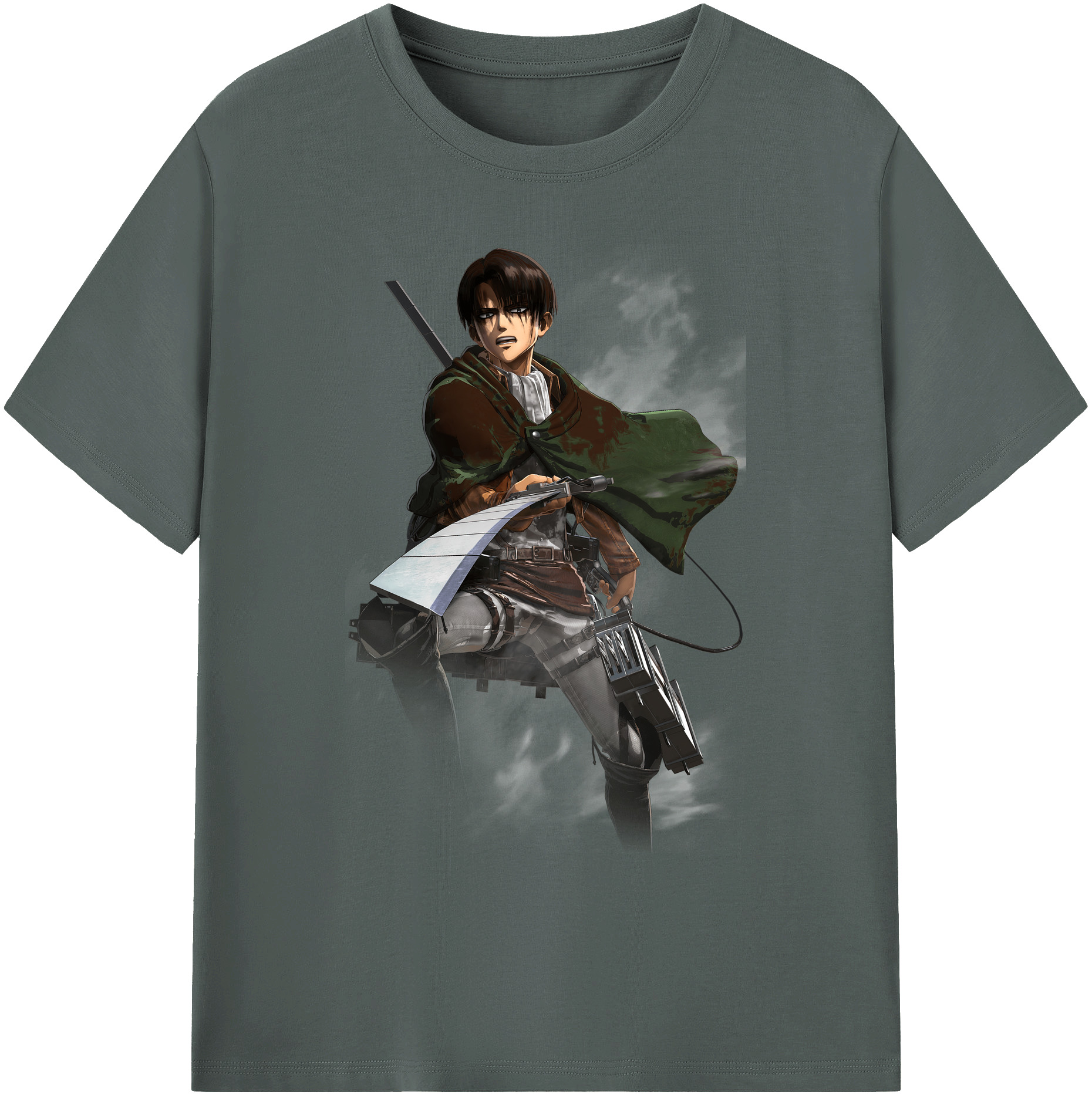 （画像用） 進撃の巨人 リヴァイ·アッカーマン Attack on Titan Levi Ackerman 綿100％ メンズ半袖Tシャツ｜肌触りやわらか＆通気性